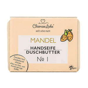 Seifensäckchen + Mandel Handseife/Duschbutter No 1 mit natürlichem Duft *BIO*